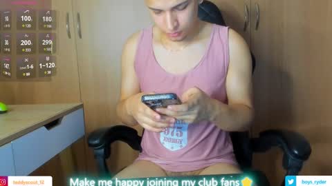 Snapshot of teddy_cowboy chatting on March 10, 12:06 pm  Follow me on Twitter boys ryder and instagram teddyscoot 12  online show from March 10, 12:06 pm