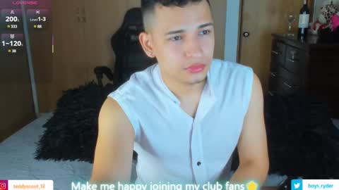 Snapshot of teddy_cowboy chatting on March 4, 10:35 am  Follow me on Twitter boys ryder and instagram teddyscoot 12  online show from March 4, 10:35 am