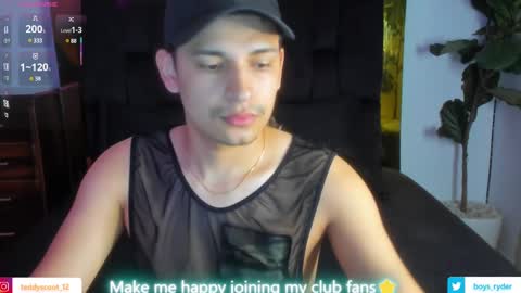 Snapshot of teddy_cowboy chatting on February 25, 10:26 am  Follow me on Twitter boys ryder and instagram teddyscoot 12  online show from February 25, 10:26 am